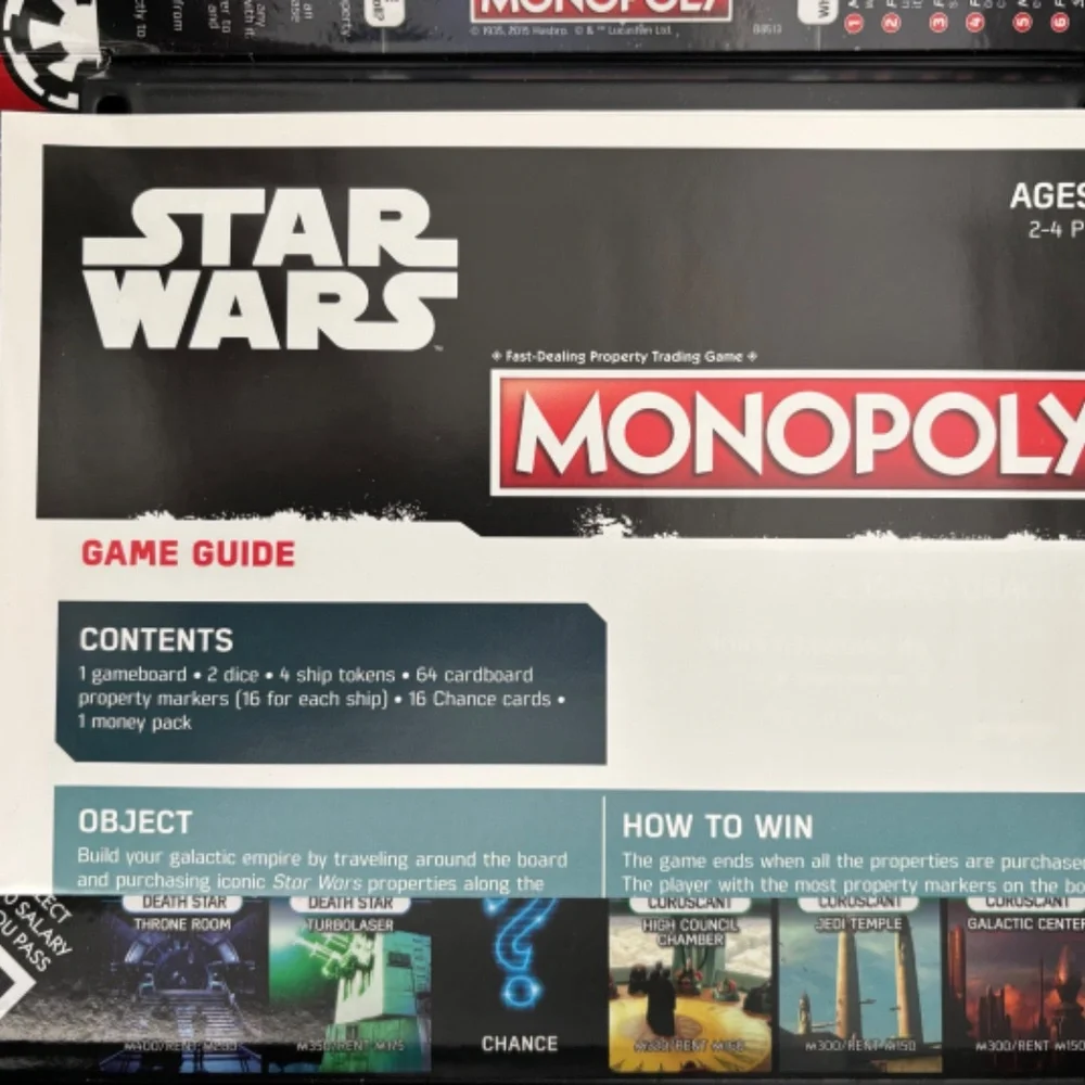 NEW! STAR WARS Monopoly DISNEY Edition Open & Play Case Box 2015 Hasbro Game